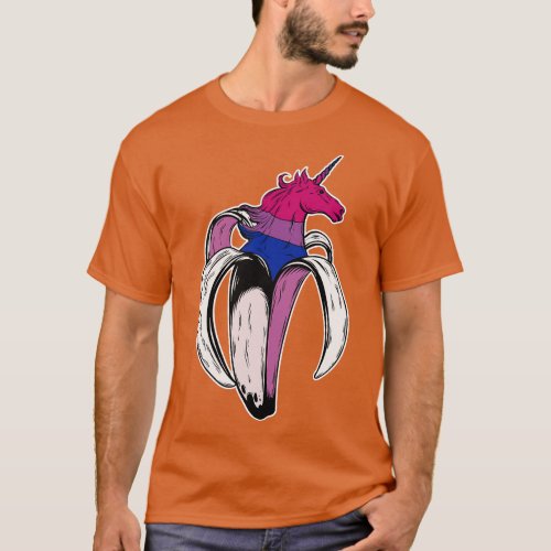 Bisexual Unicorn Banana LGBT Pride Flag T_Shirt
