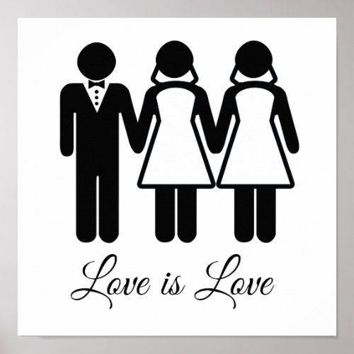 BISEXUAL WEDDING LOVE IS LOVE _png Poster
