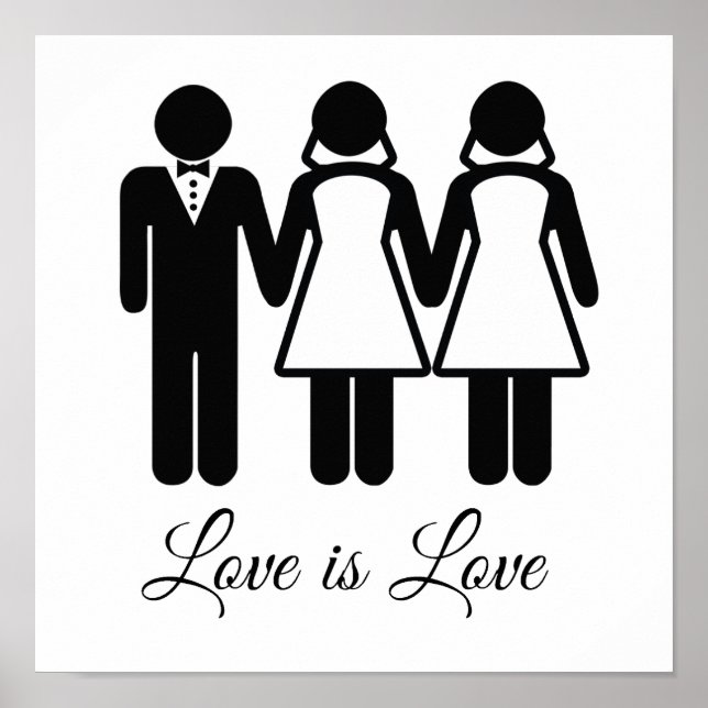 BISEXUAL WEDDING LOVE IS LOVE -.png Poster (Front)