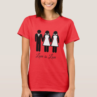 BISEXUAL WEDDING LOVE IS LOVE T-Shirt