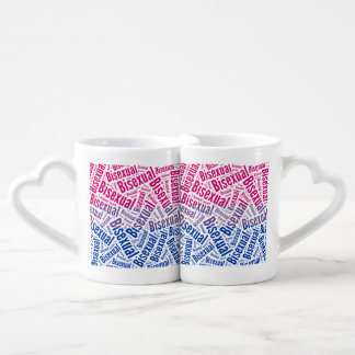 BISEXUAL WORD PATTERN FLAG COFFEE MUG SET