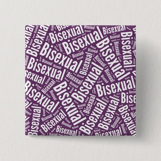 BISEXUAL WORD PATTERN WHITE -.png Pinback Button (Front)
