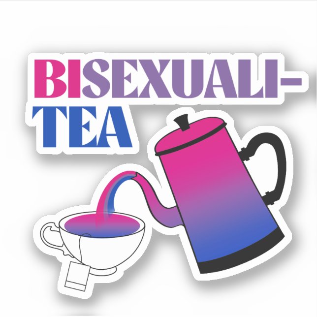 Bisexuali-tea Bisexualitea Sticker (Front)