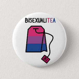 BisexualiTEA Bi Pride Flag Bisexual Tea Button