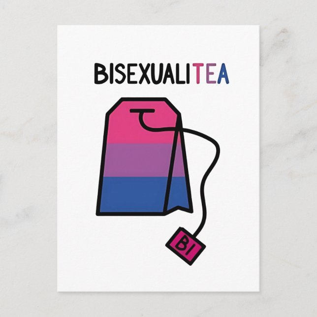 BisexualiTEA Bi Pride Flag Bisexual Tea Postcard (Front)