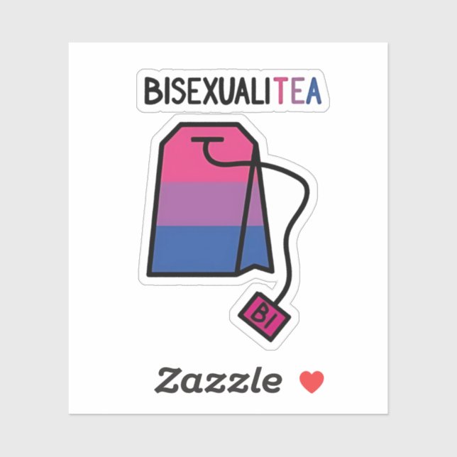 BisexualiTEA Bi Pride Flag Bisexual Tea Sticker (Sheet)