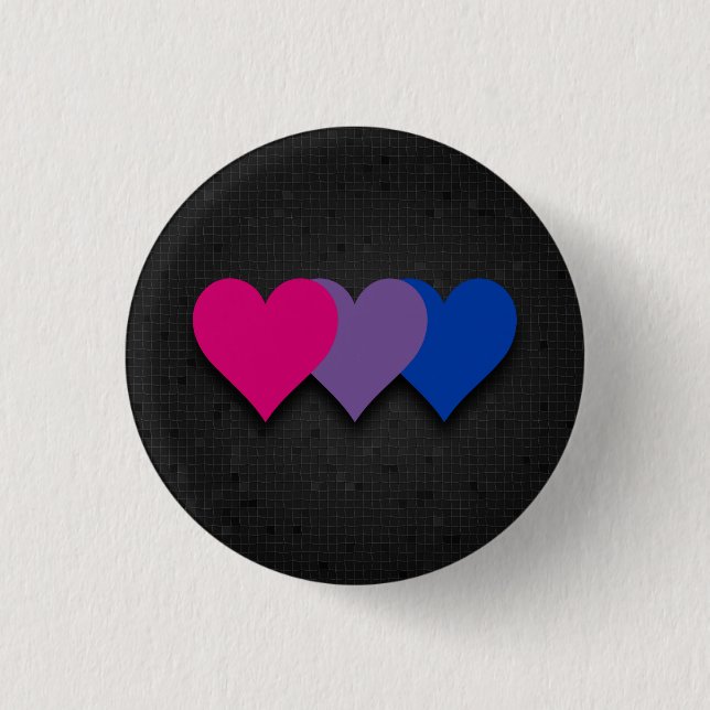 Bisexuality flag black button (Front)