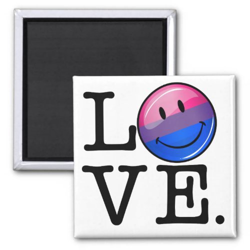 Bisexuality Flag inside the Word Love Magnet