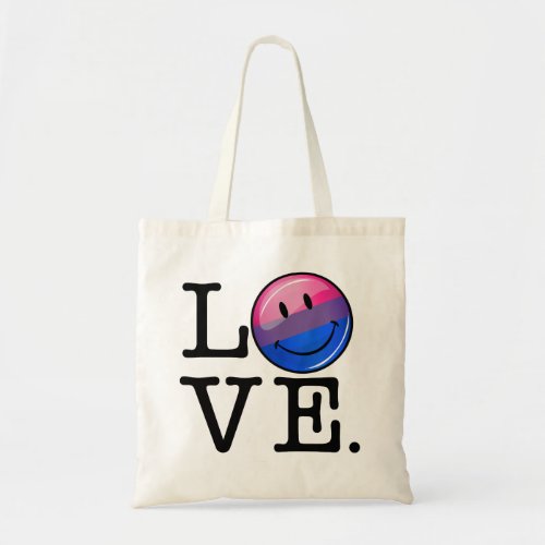 Bisexuality Flag inside the Word Love Tote Bag