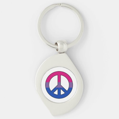 Bisexuality flag peace sign Keychain