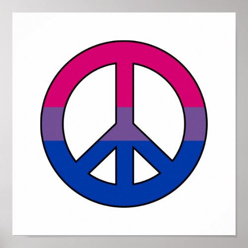 Bisexuality flag peace sign poster