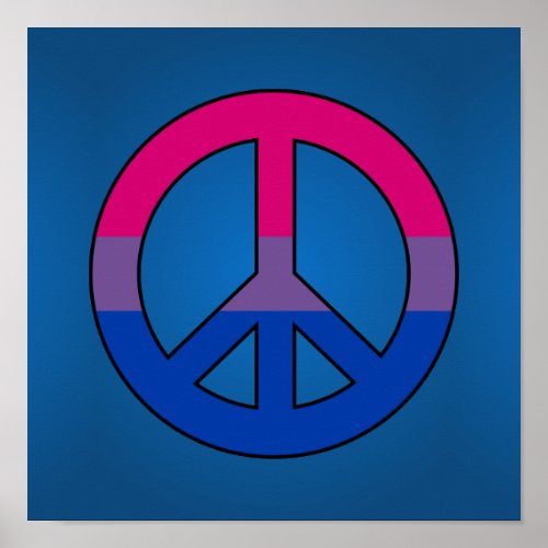Bisexuality flag peace sign poster
