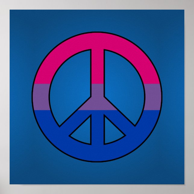 Bisexuality flag peace sign poster (Front)