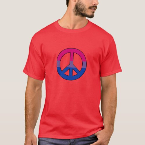 Bisexuality flag peace sign sign T_Shirt