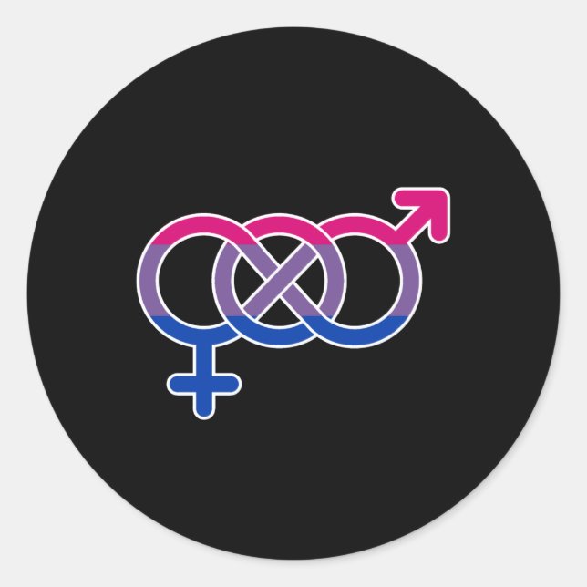 Bisexuality Gender Symbol Classic Round Sticker (Front)