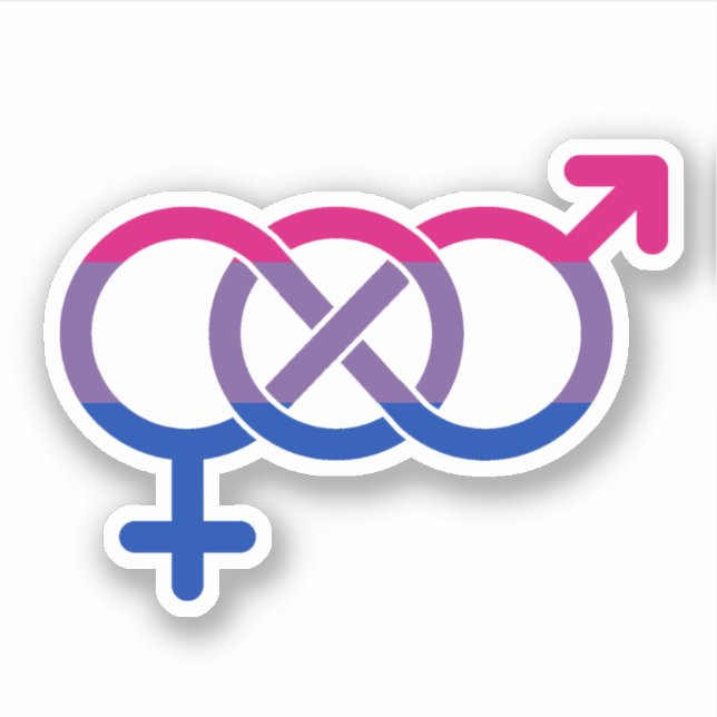 Bisexuality Gender Symbol Sticker (Front)