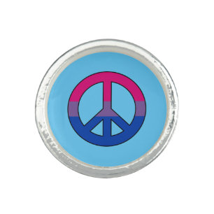 Bisexuality peace symbol ring