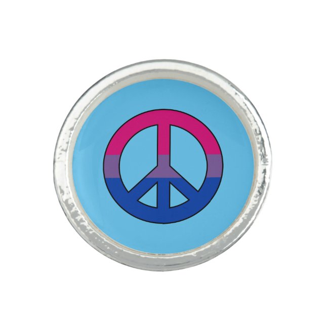 Bisexuality peace symbol ring (Front)