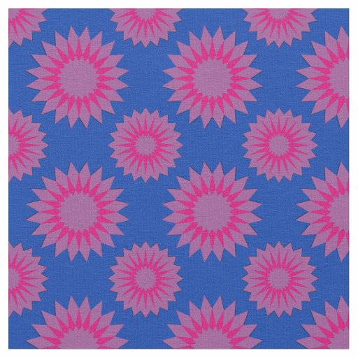 Bisexuality pride colors /blue flower pattern fabric