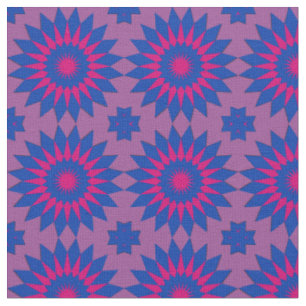 Bisexuality pride colors /purple flower pattern fabric