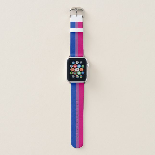 Bisexuality Pride flag Apple Watch Band (Front)
