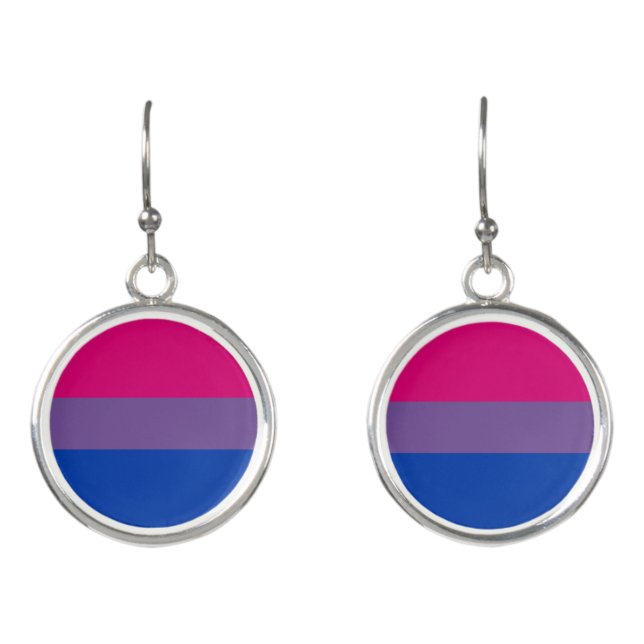Bisexuality pride flag earrings (Front)