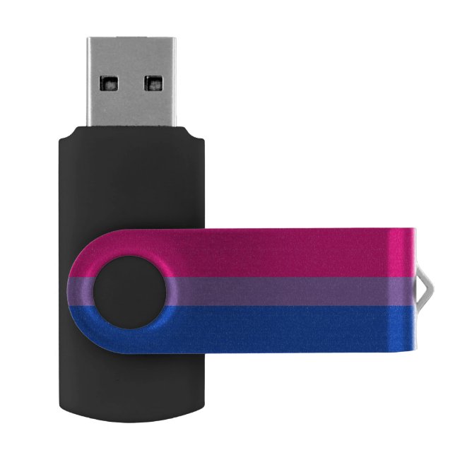 Bisexuality pride flag flash drive (Opened)