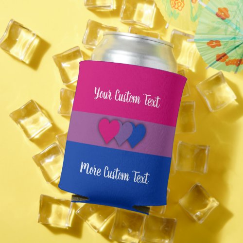 Bisexuality pride flag with text can cooler