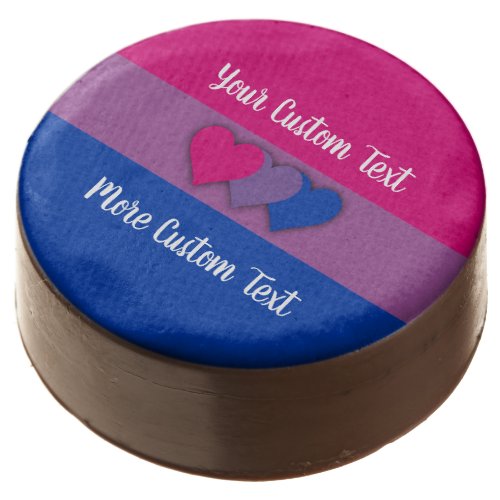 Bisexuality pride flag with text chocolate covered oreo