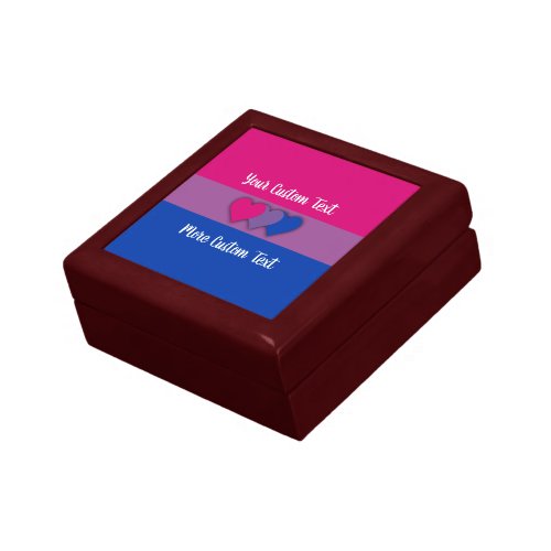 Bisexuality pride flag with text gift box