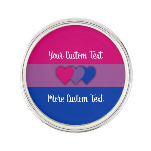 Bisexuality pride flag with text gift lapel pin