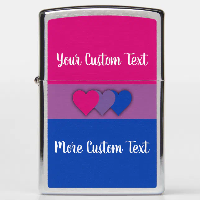 Bisexuality Pride Flag With Text Zippo Lighter Zazzle