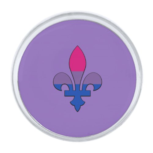 Bisexuality pride fleur_de_lis silver finish lapel silver finish lapel pin
