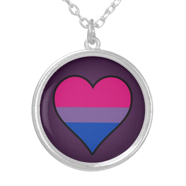 Bisexuality pride heart Necklace (Front)