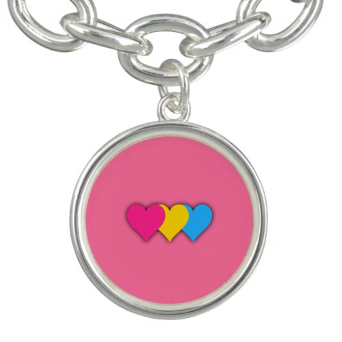 Bisexuality pride hearts bracelet