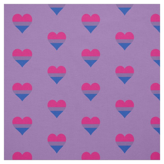 Bisexuality pride hearts fabric (Swatch)