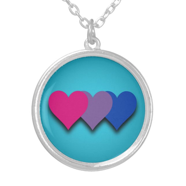Bisexuality pride hearts Necklace (Front)