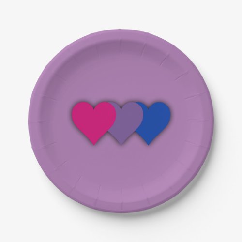 Bisexuality pride hearts paper plates