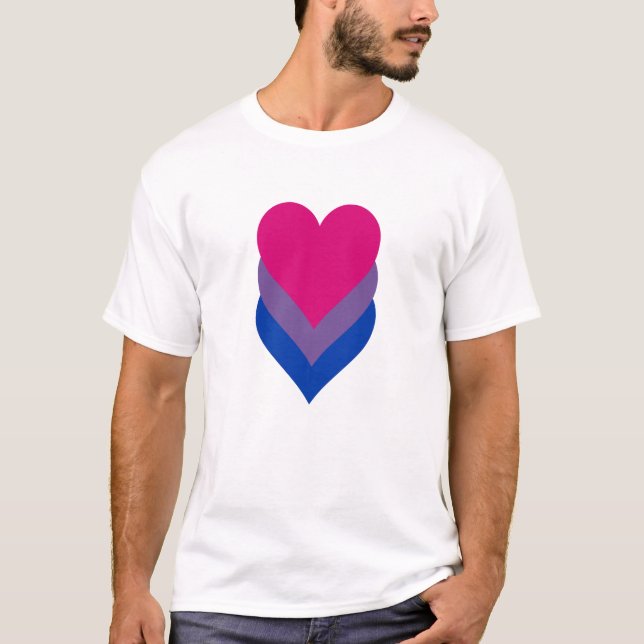 Bisexuality pride hearts T-Shirt (Front)