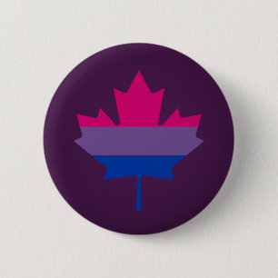 Bisexuality pride maple leaf Button