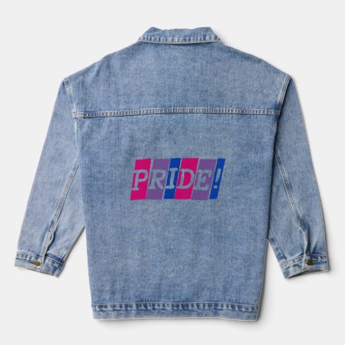 Bisexuality pride text sign  denim jacket