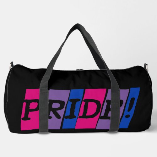 Bisexuality pride text sign  duffle bag