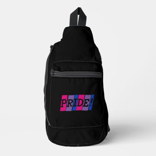 Bisexuality pride text sign  sling bag