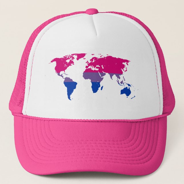 Bisexuality pride world map Hat (Front)