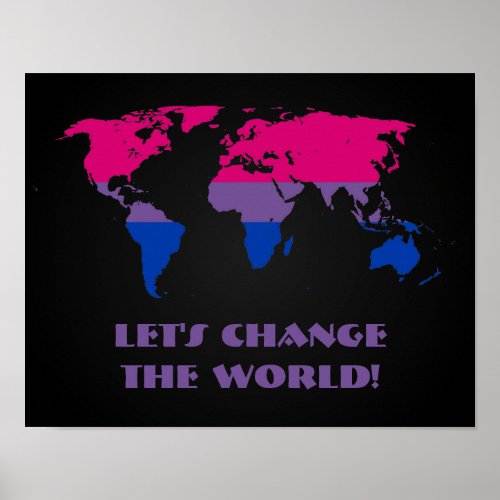 Bisexuality pride world map mapposter poster