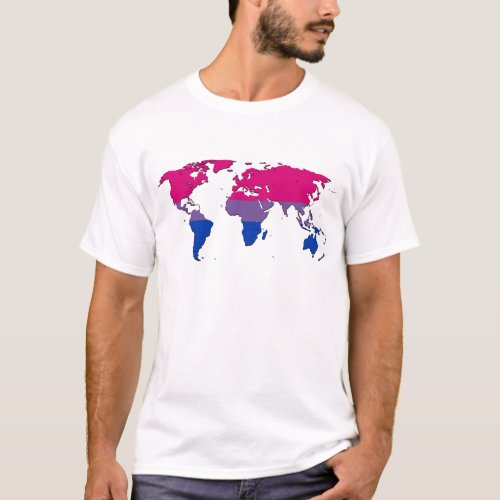 Bisexuality pride world map T_Shirt