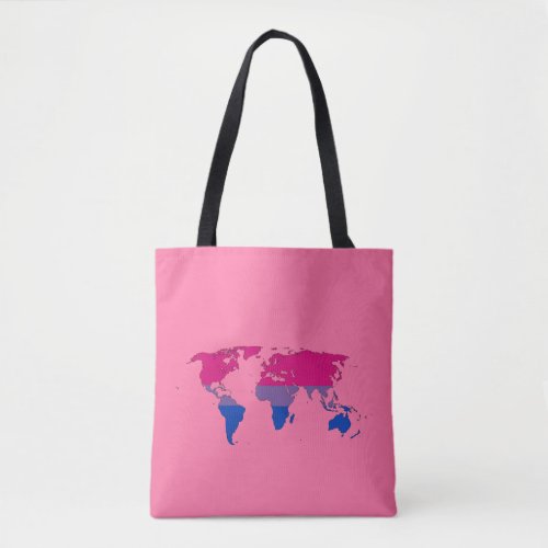 Bisexuality pride world map tote bag