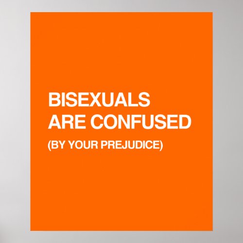 BISEXUALS ARE CONFUSED BY YOUR PREJUDICE POSTER