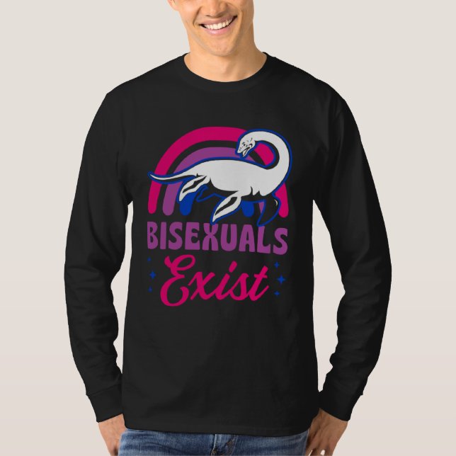 Bisexuals Exist Bisexual Loch Ness Monster Pride R T-Shirt (Front)