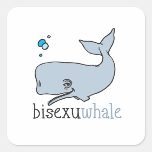 BISEXUWHALE SQUARE STICKER